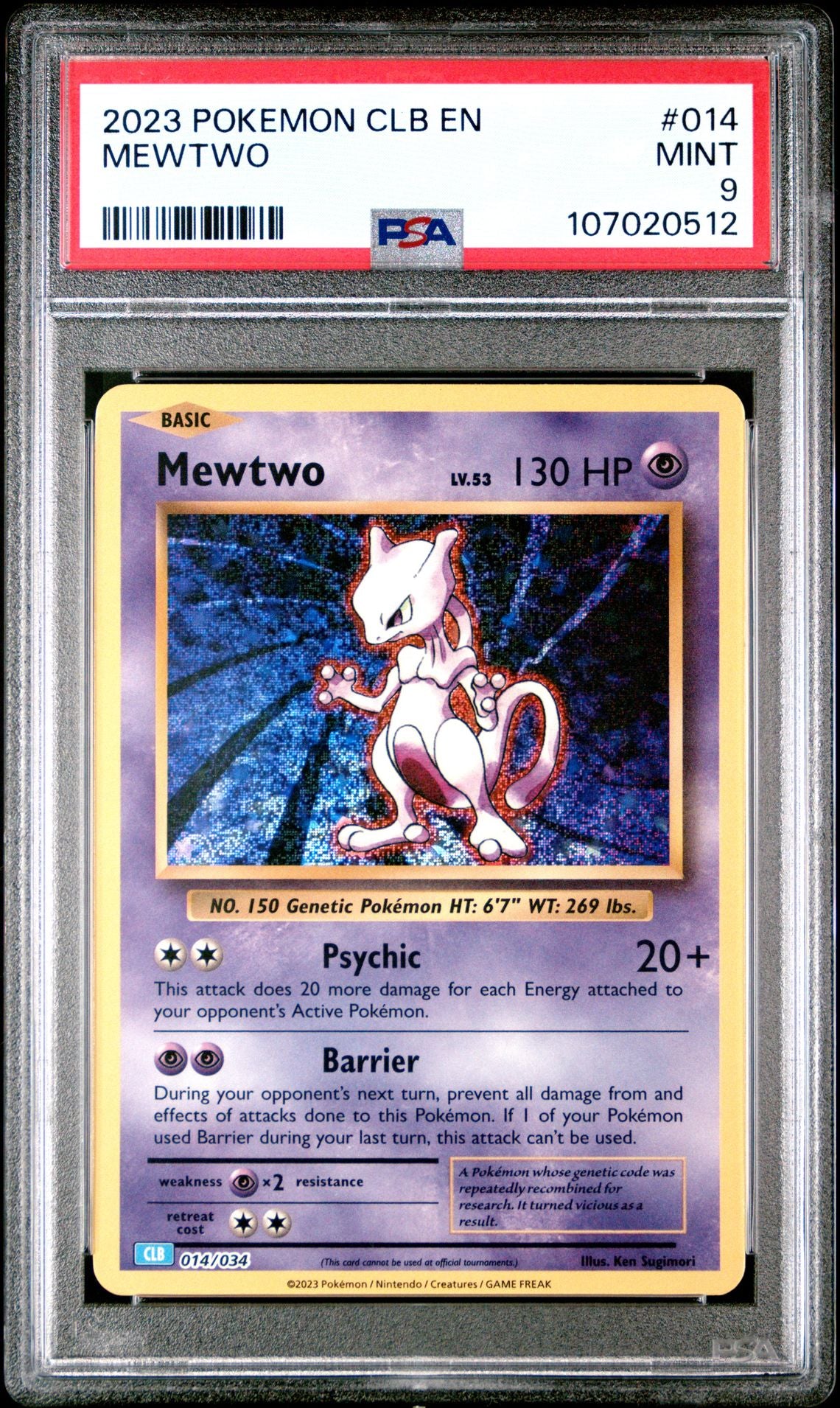 Mewtwo 014/034 Trading Card Game Classic PSA 9 #107020512