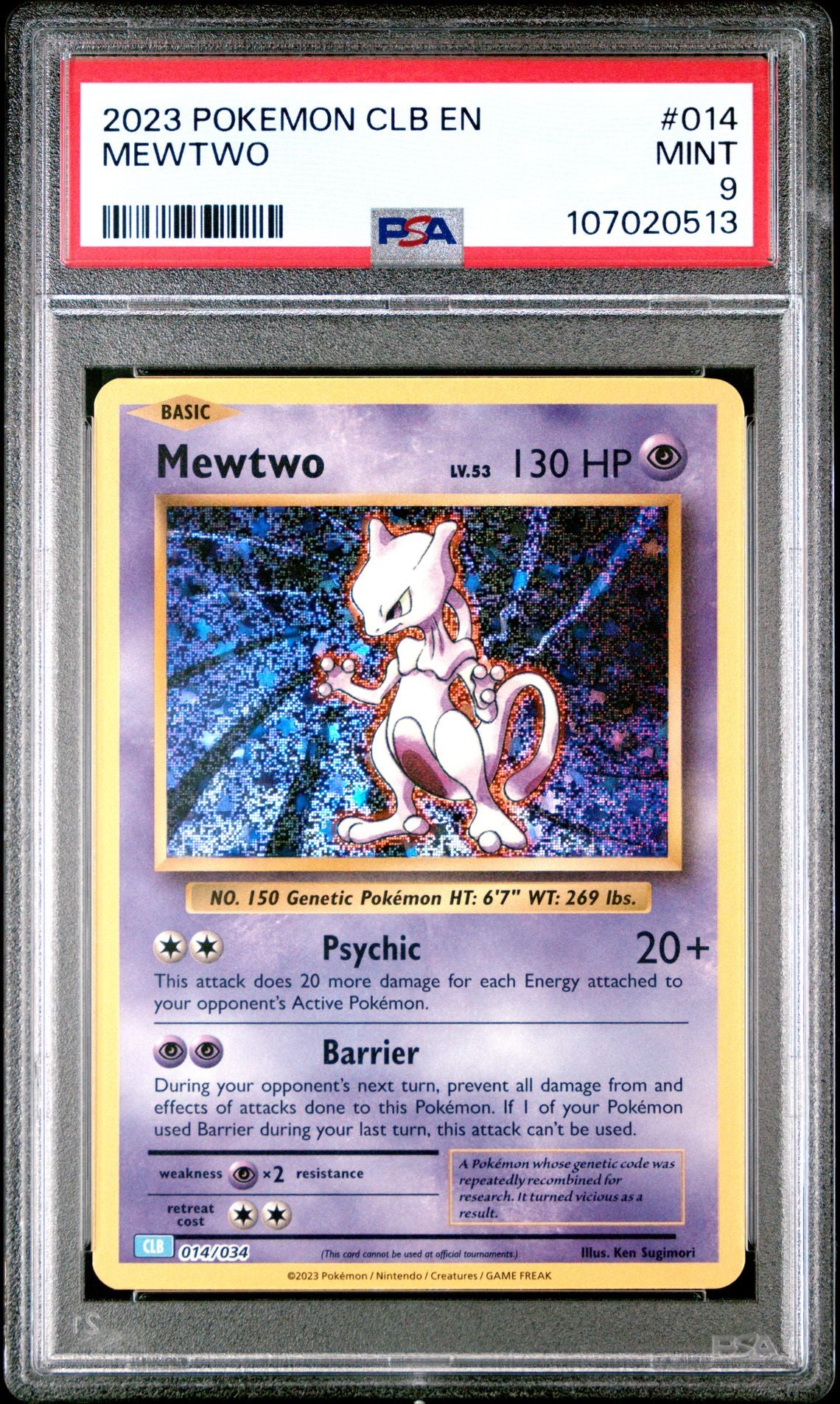 Mewtwo 014/034 Trading Card Game Classic PSA 9 #107020513