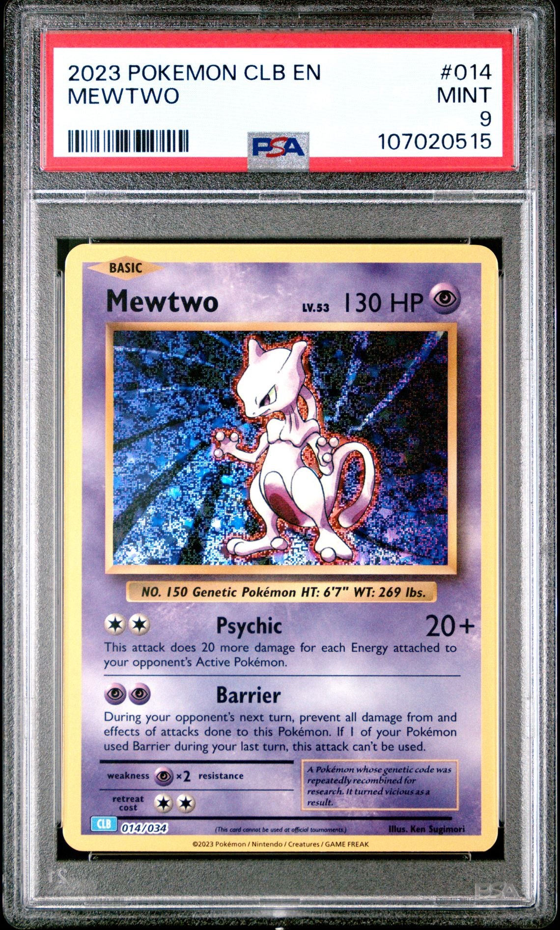 Mewtwo 014/034 Trading Card Game Classic PSA 9 #107020515