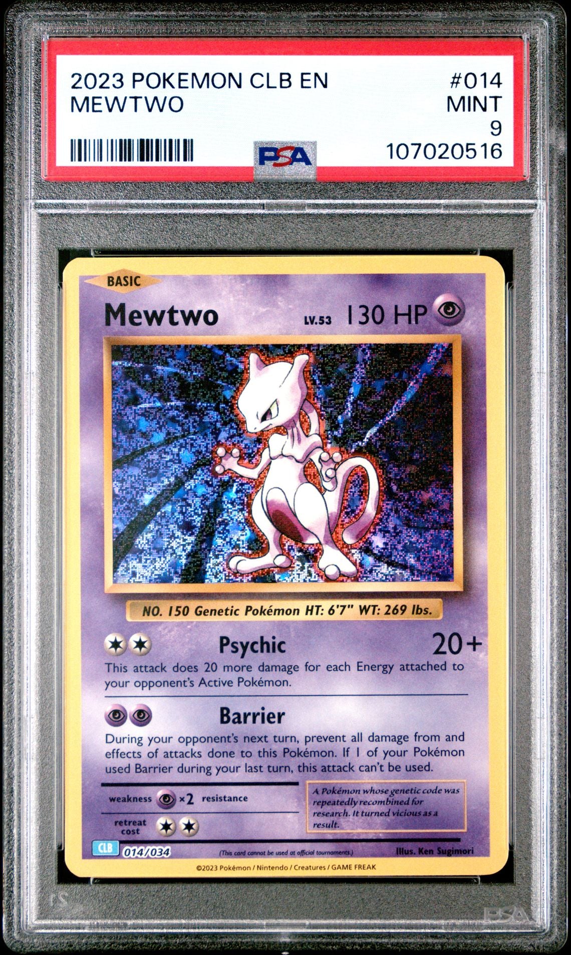 Mewtwo 014/034 Trading Card Game Classic PSA 9 #107020516