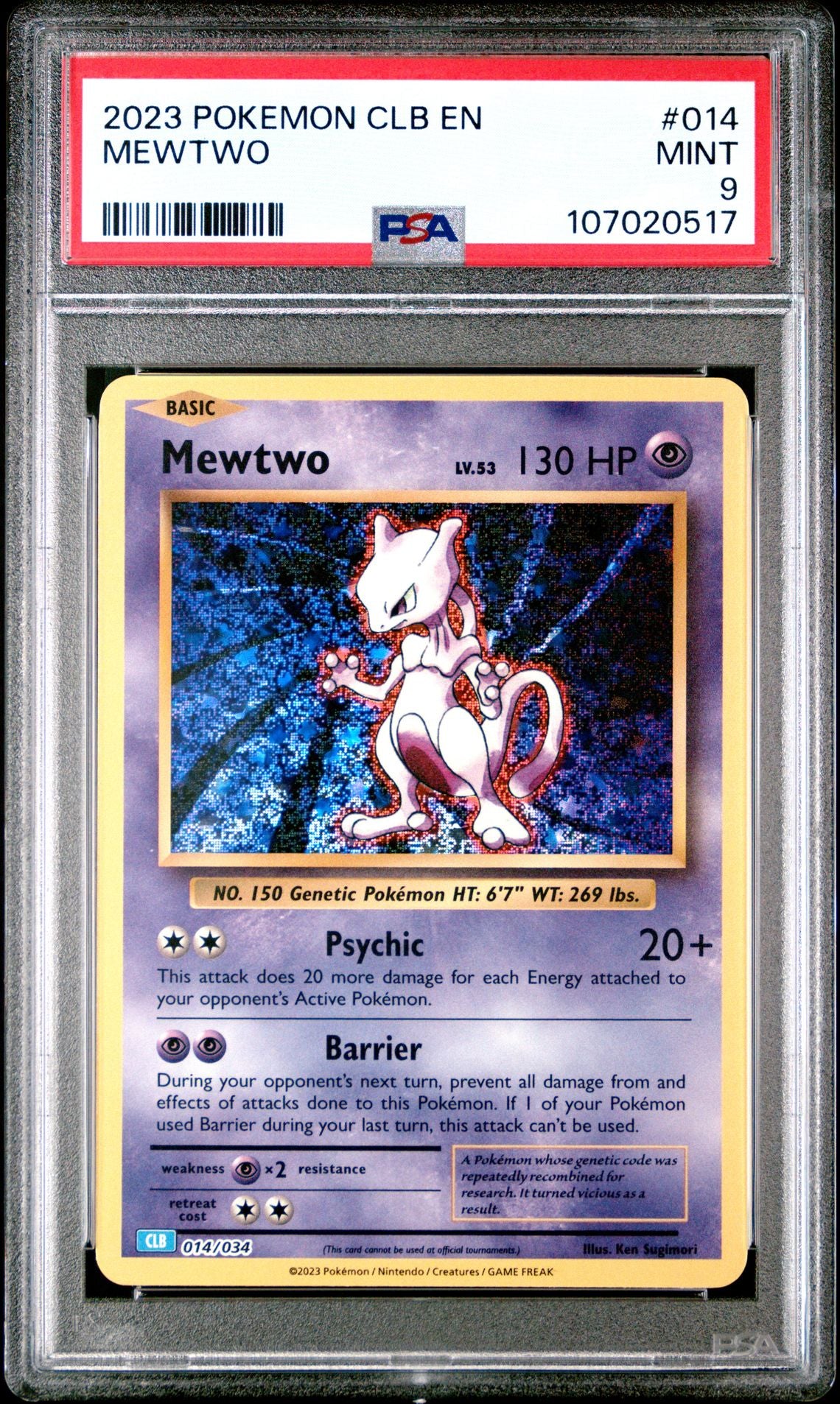 Mewtwo 014/034 Trading Card Game Classic PSA 9 #107020517