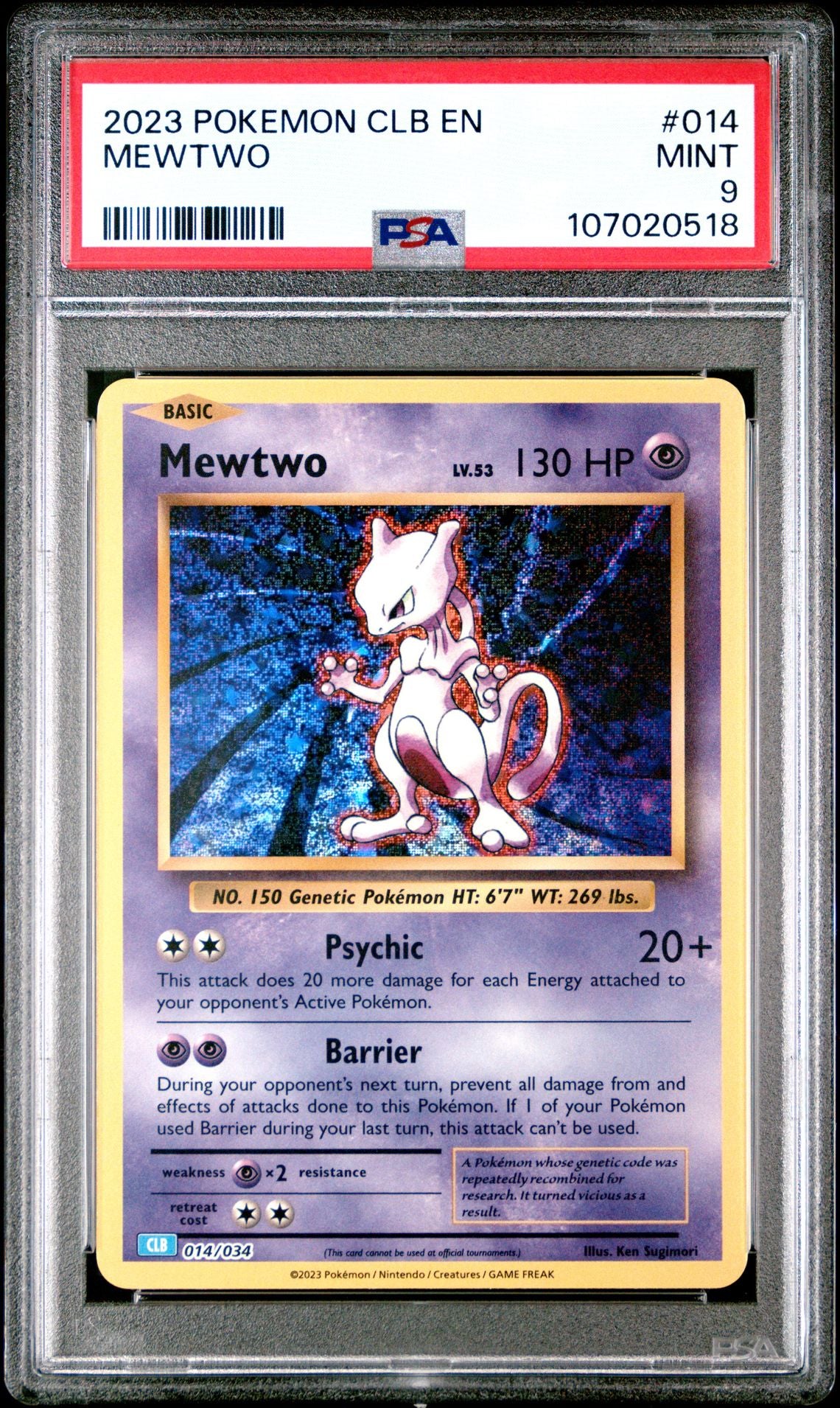 Mewtwo 014/034 Trading Card Game Classic PSA 9 #107020518