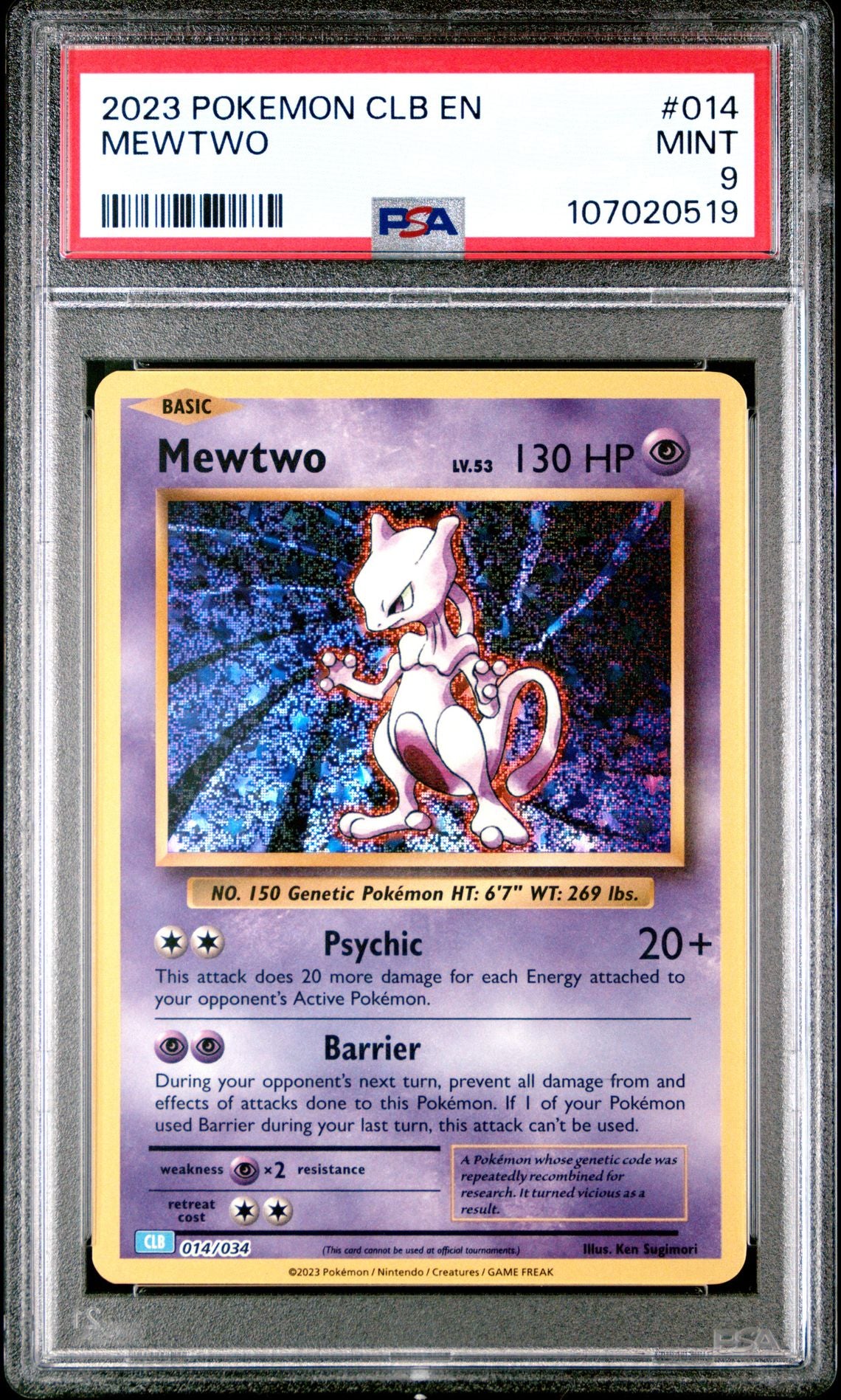 Mewtwo 014/034 Trading Card Game Classic PSA 9 #107020519