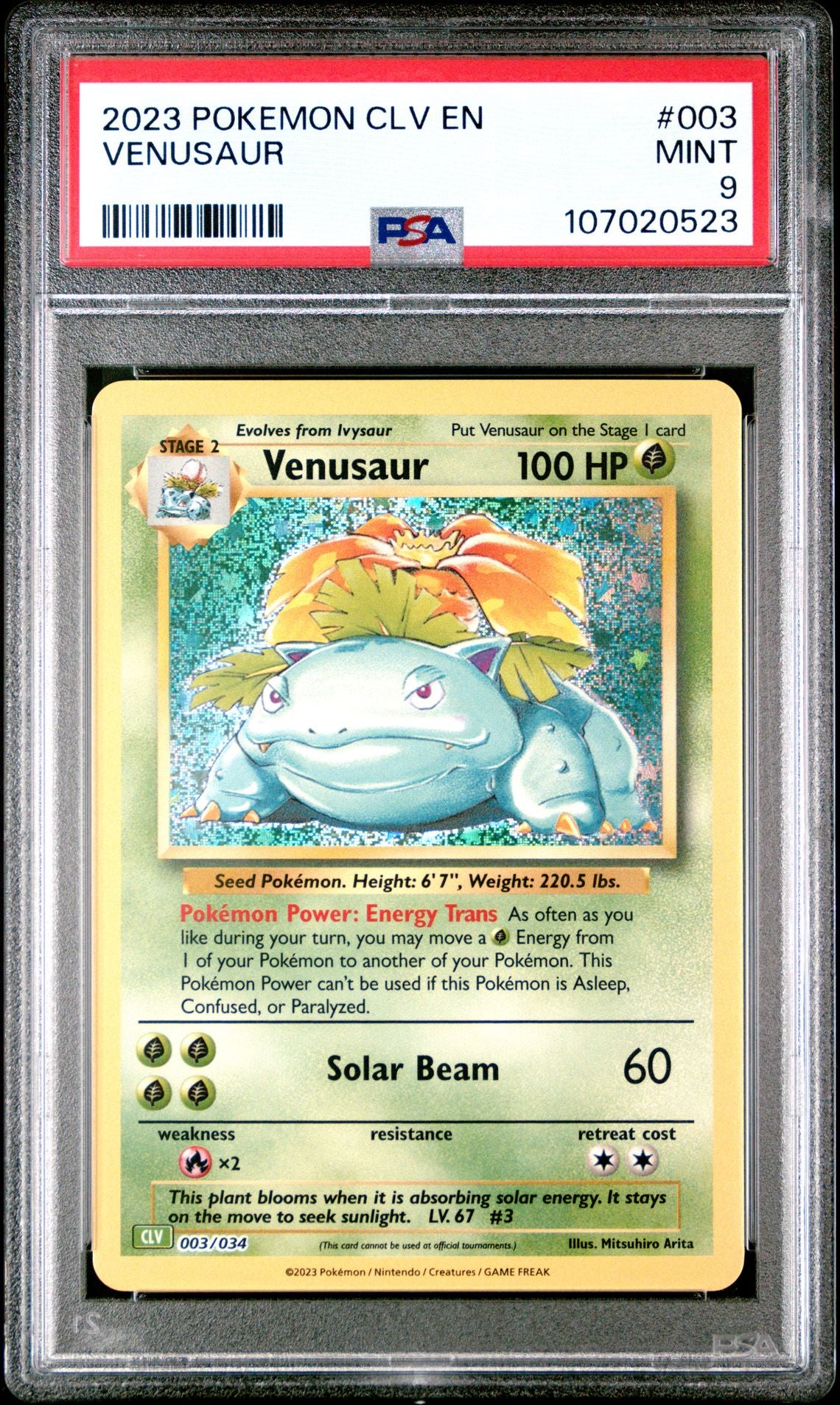 Venusaur 003/034 Trading Card Game Classic PSA 9 #107020523
