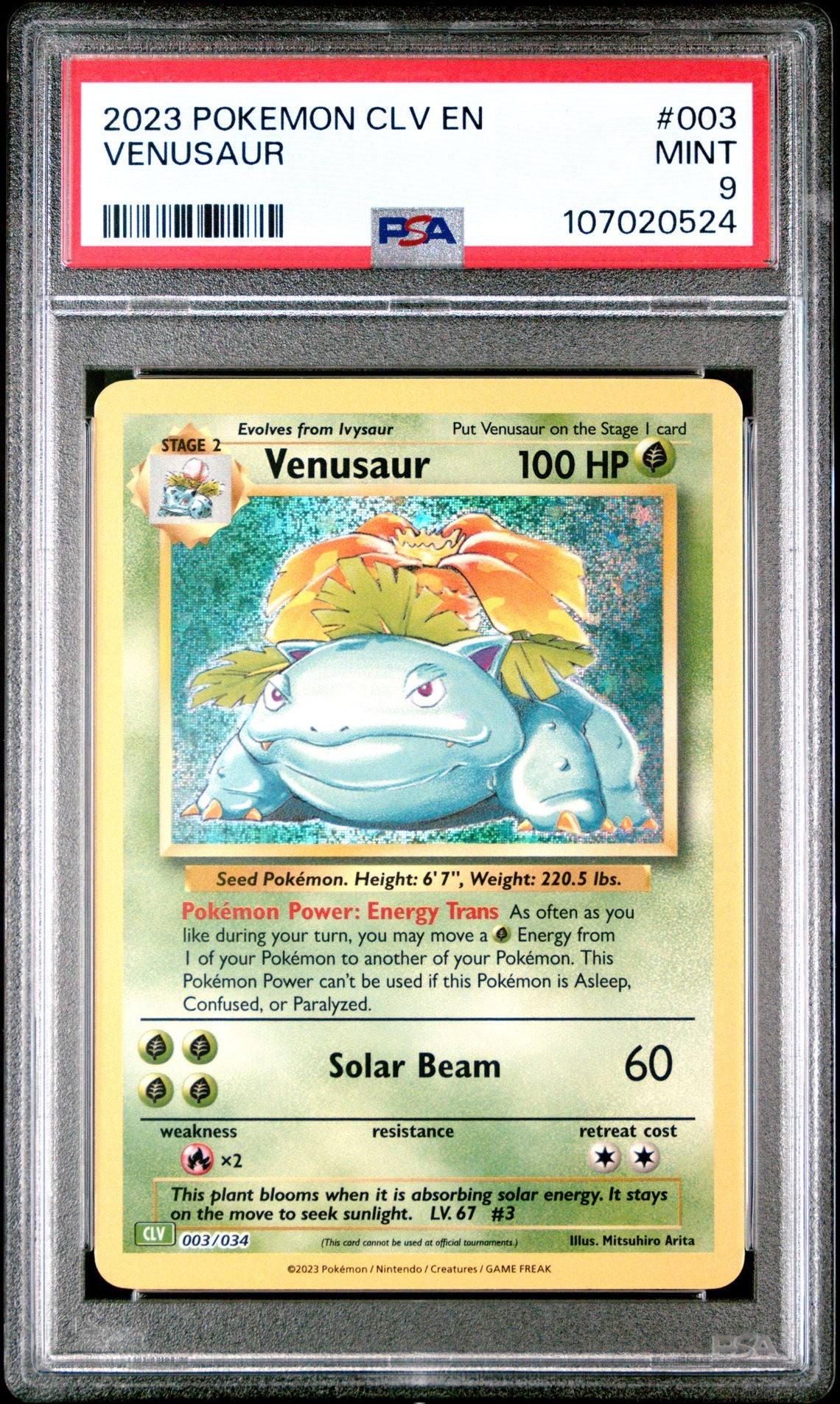 Venusaur 003/034 Trading Card Game Classic PSA 9 #107020524