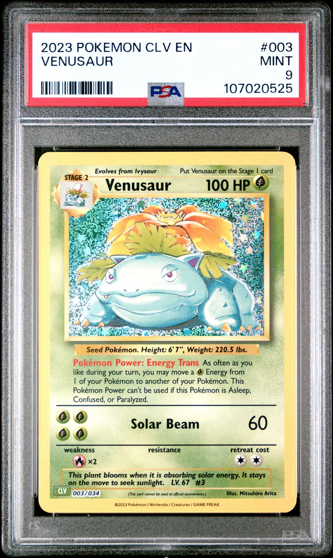 Venusaur 003/034 Trading Card Game Classic PSA 9 #107020525
