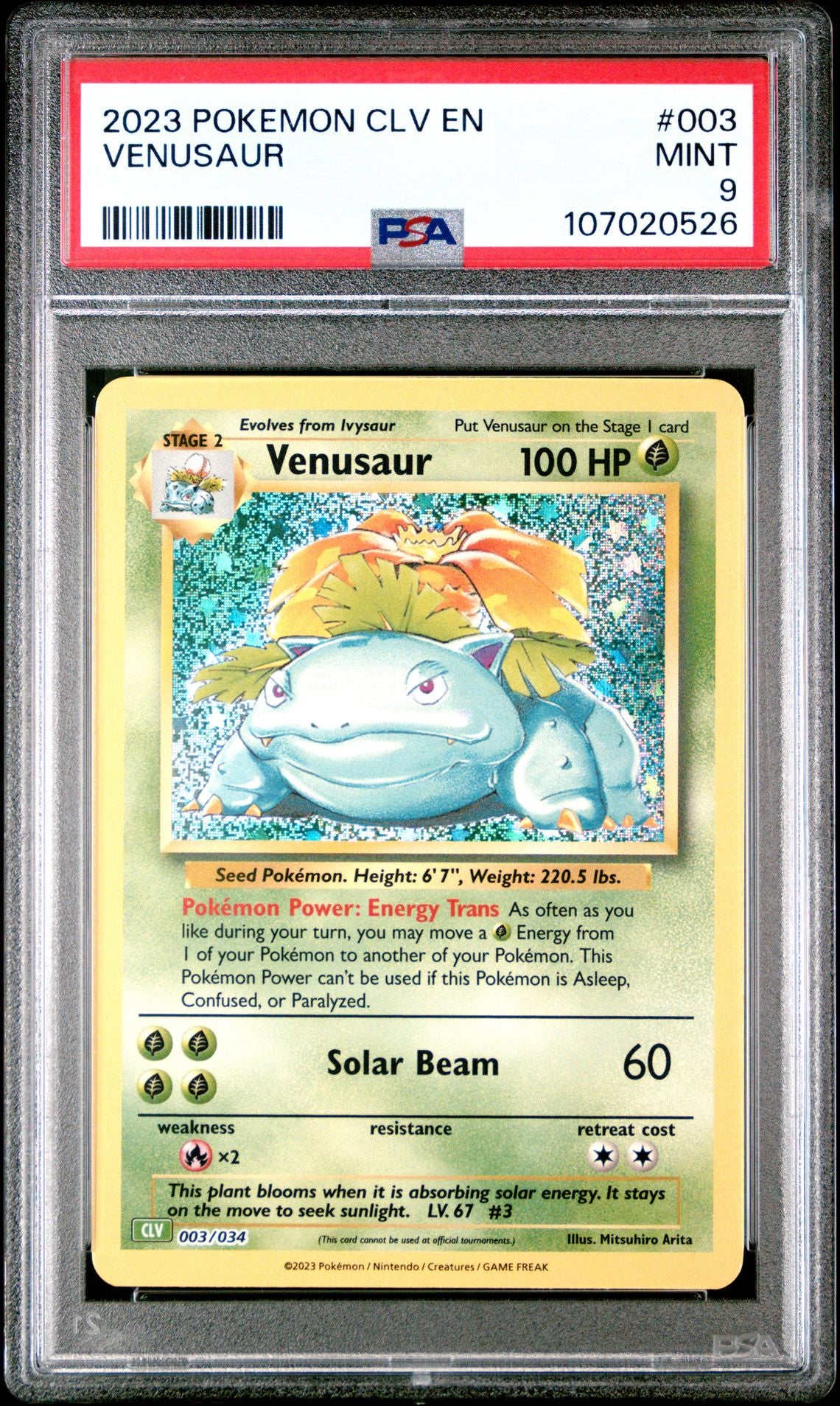 Venusaur 003/034 Trading Card Game Classic PSA 9 #107020526