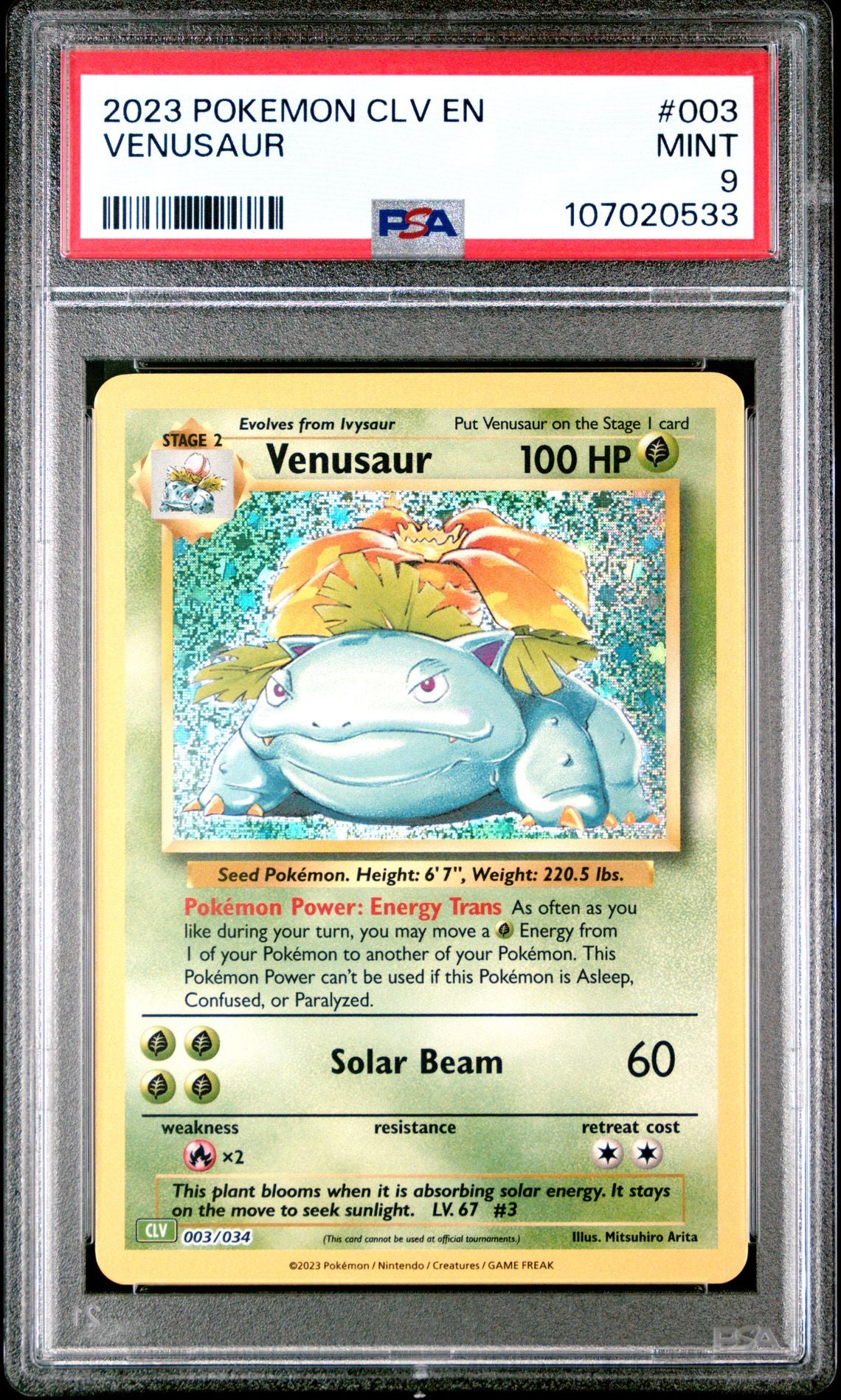 Venusaur 003/034 Trading Card Game Classic PSA 9 #107020533