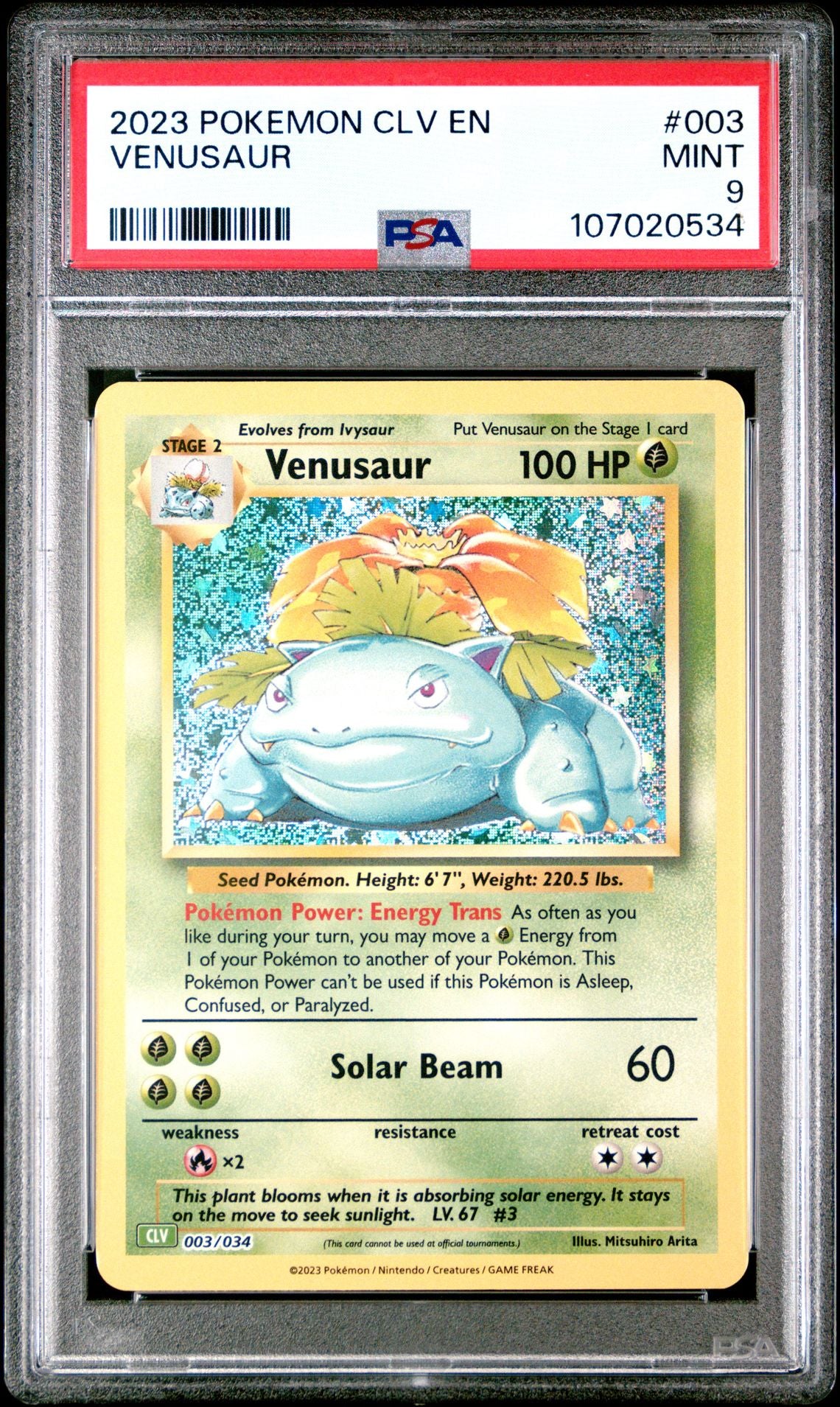 Venusaur 003/034 Trading Card Game Classic PSA 9 #107020534