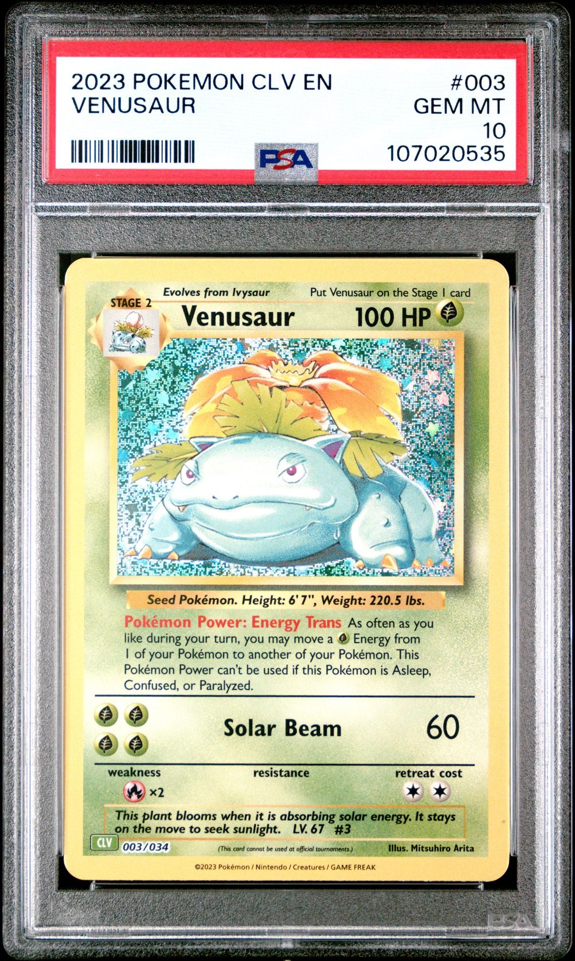 Venusaur 003/034 Trading Card Game Classic PSA 10 #107020535
