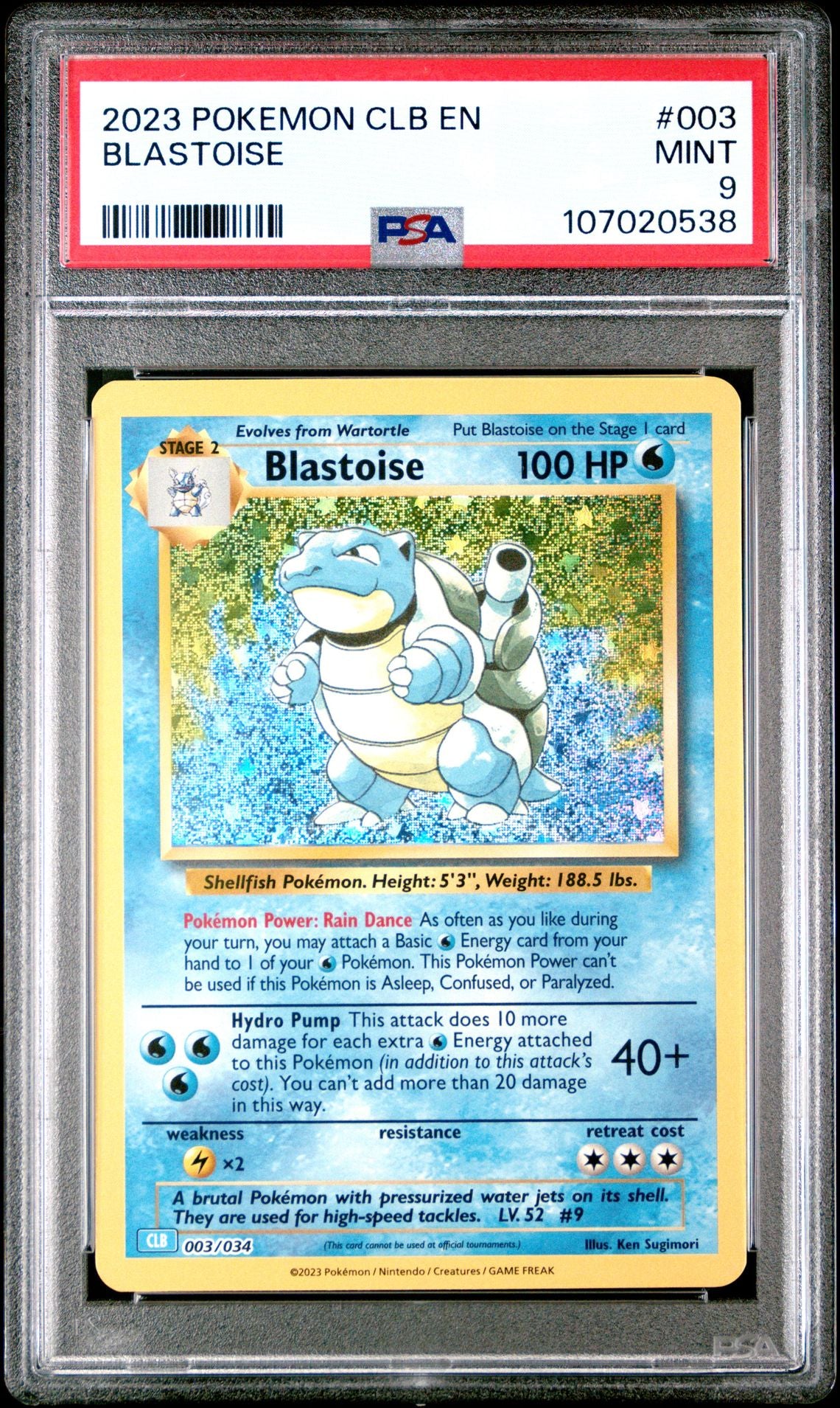 Blastoise 003/034 Trading Card Game Classic PSA 9 #107020538