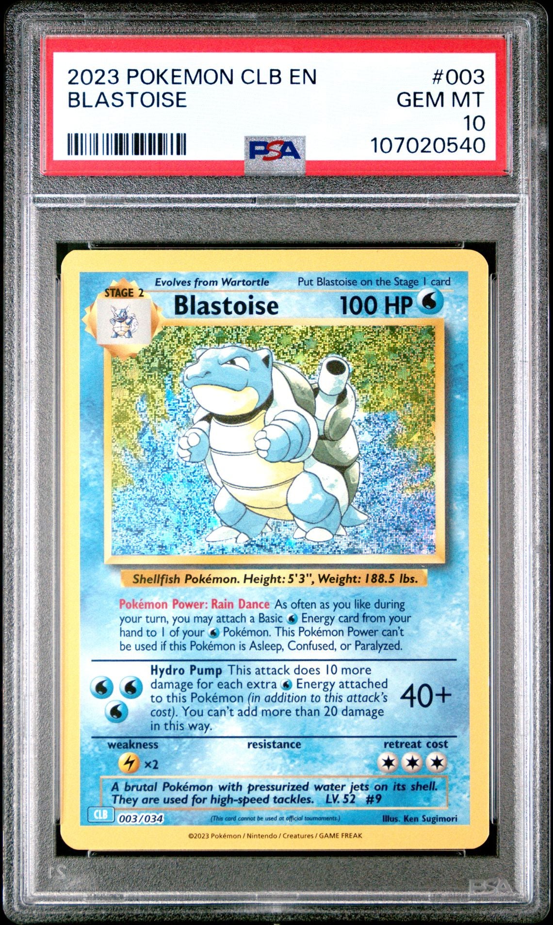 Blastoise 003/034 Trading Card Game Classic PSA 10 #107020540