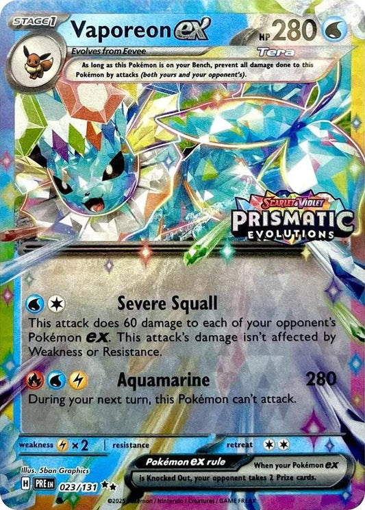 Vaporeon ex 023/131 (Prismatic Evolutions Stamp)