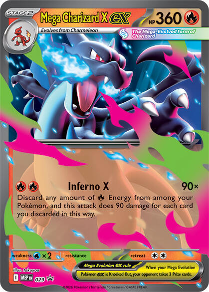 Mega Charizard X ex MEP 029 Black Star Promos