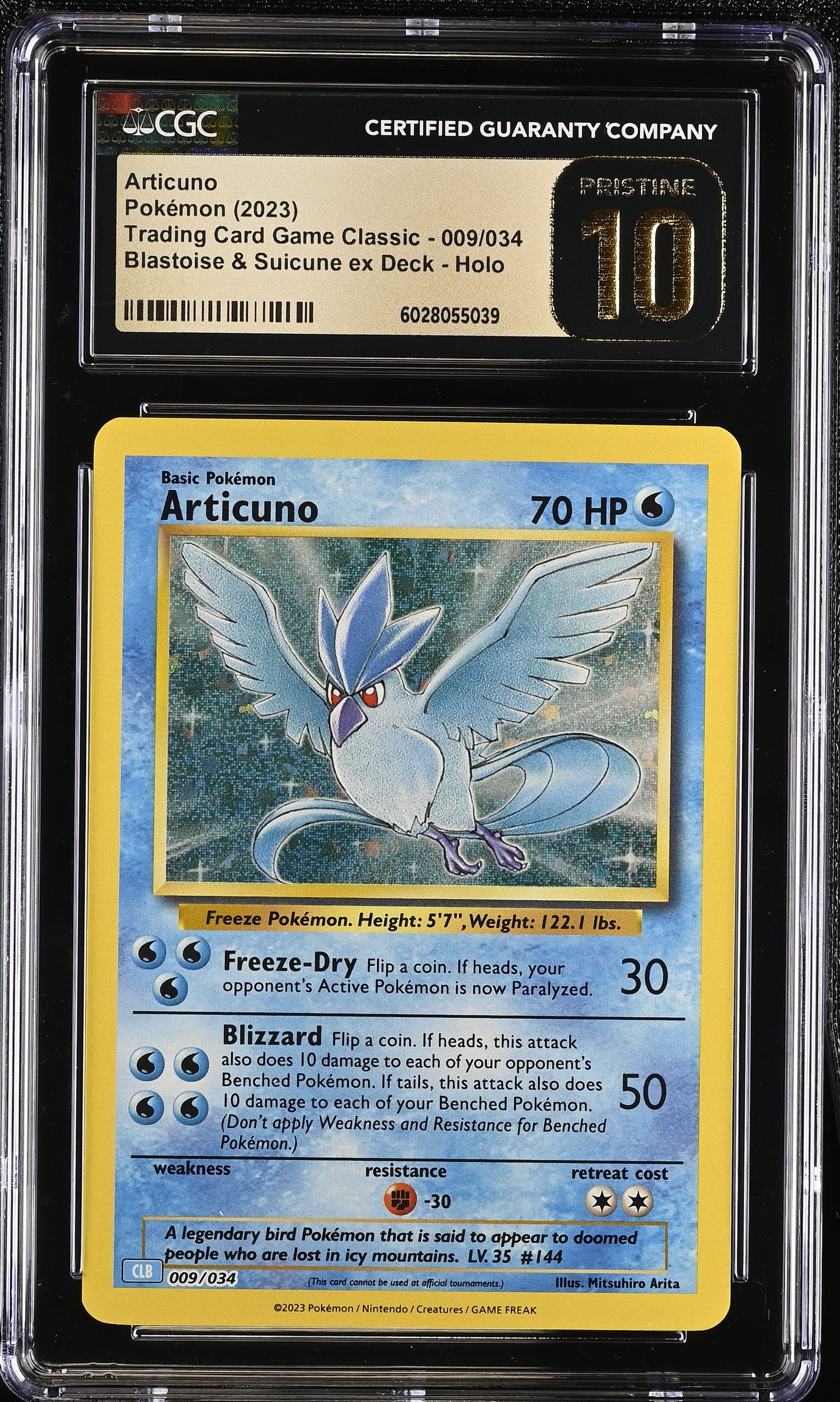 Articuno 009/034 Trading Card Game Classic CGC PRISTINE 10 #6028055039