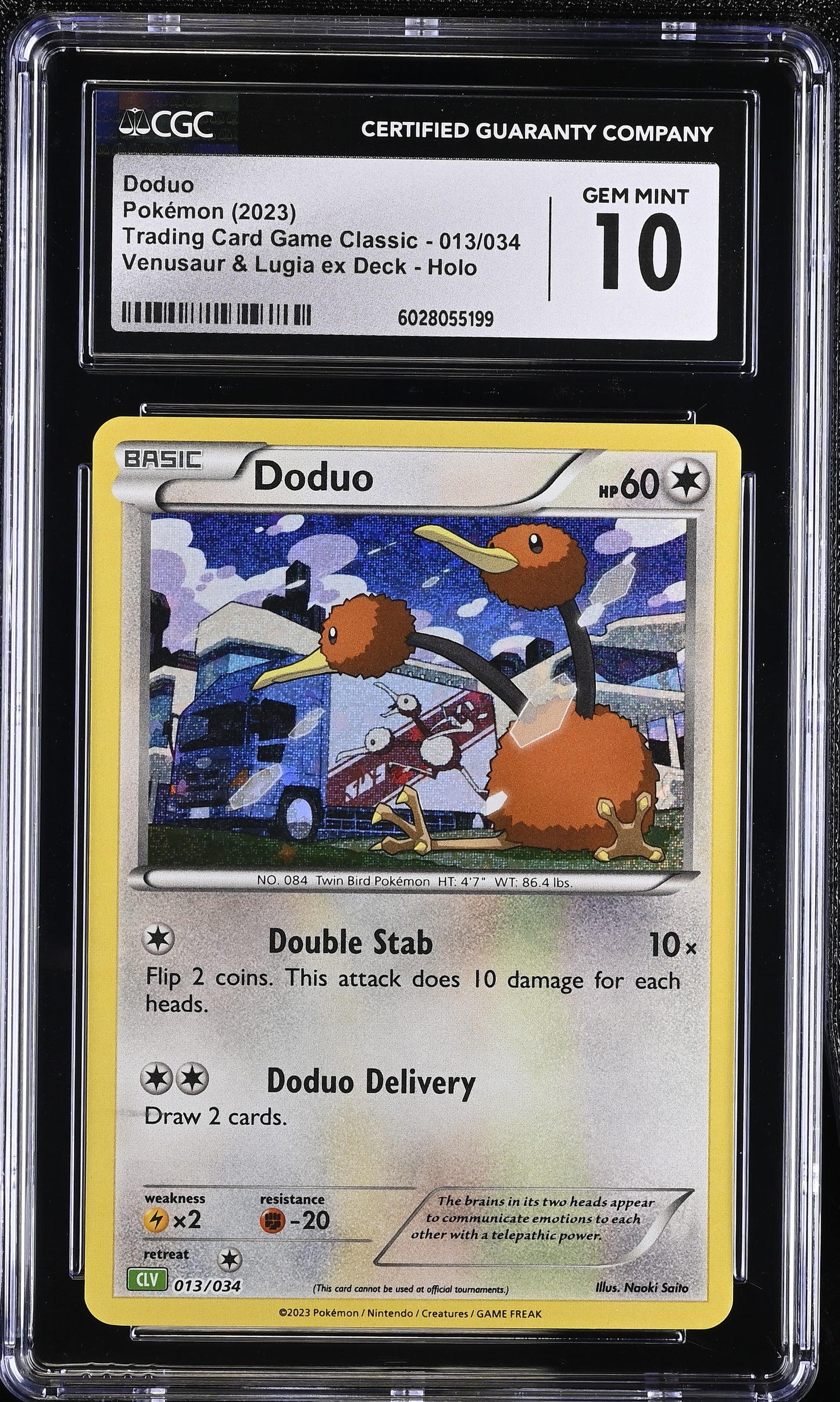 Doduo 013/034 Trading Card Game Classic CGC 10 #6028055199