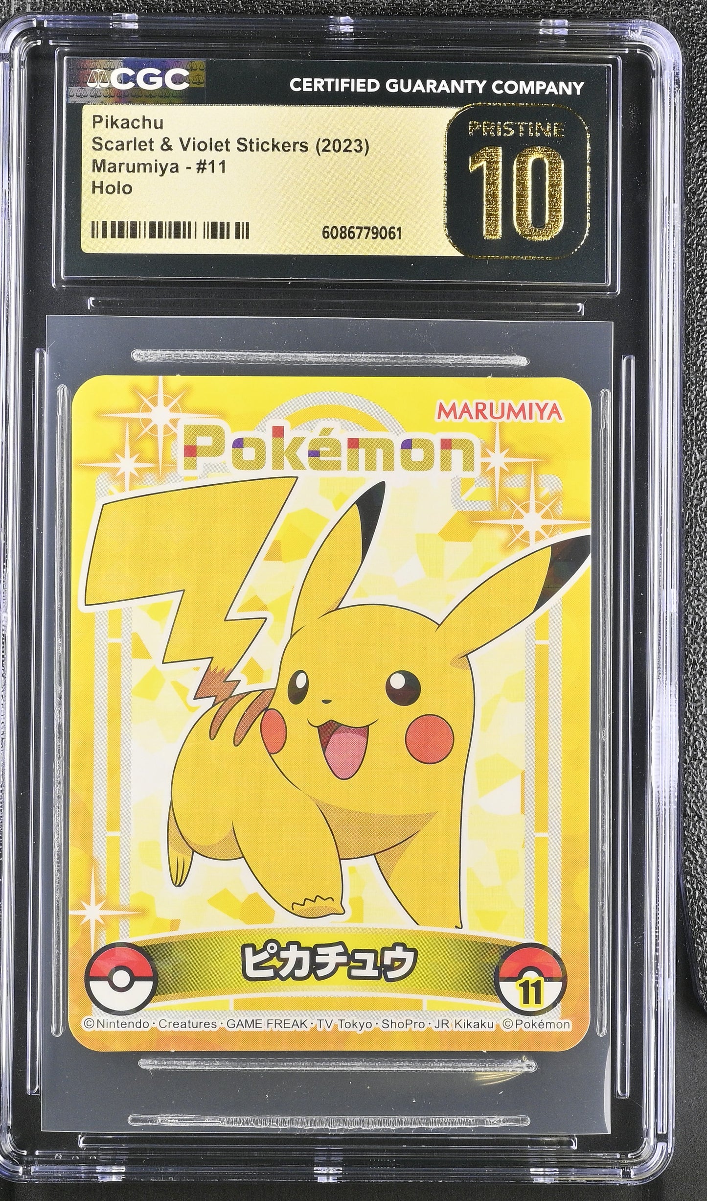 Pikachu Marumiya #11 Scarlet & Violet Stickers 2023 CGC Pristine 10