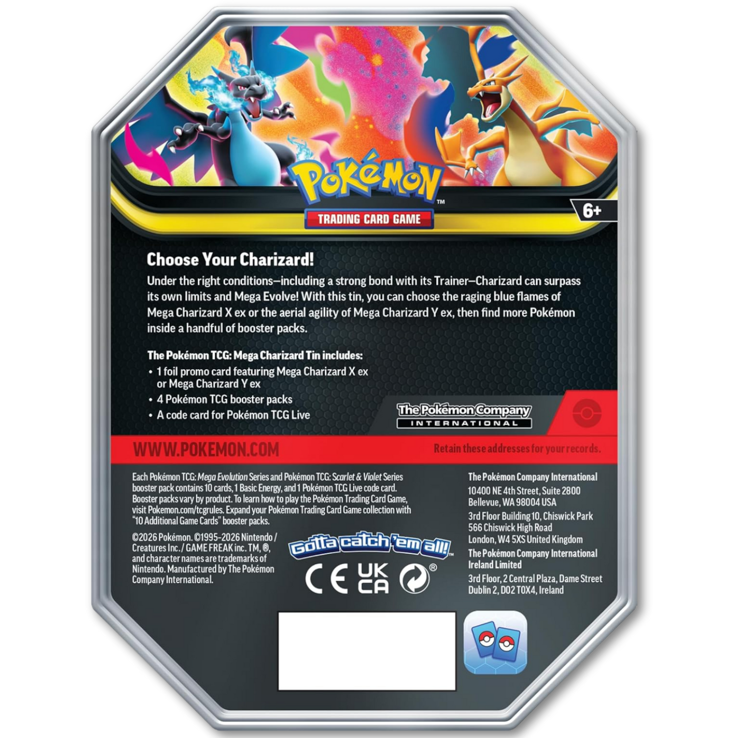 Pokémon TCG: Mega Charizard Tin Mega Charizard X ex