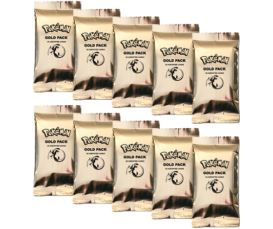 Pokémon Gold Pack - Best Value Lot of 10 Packs