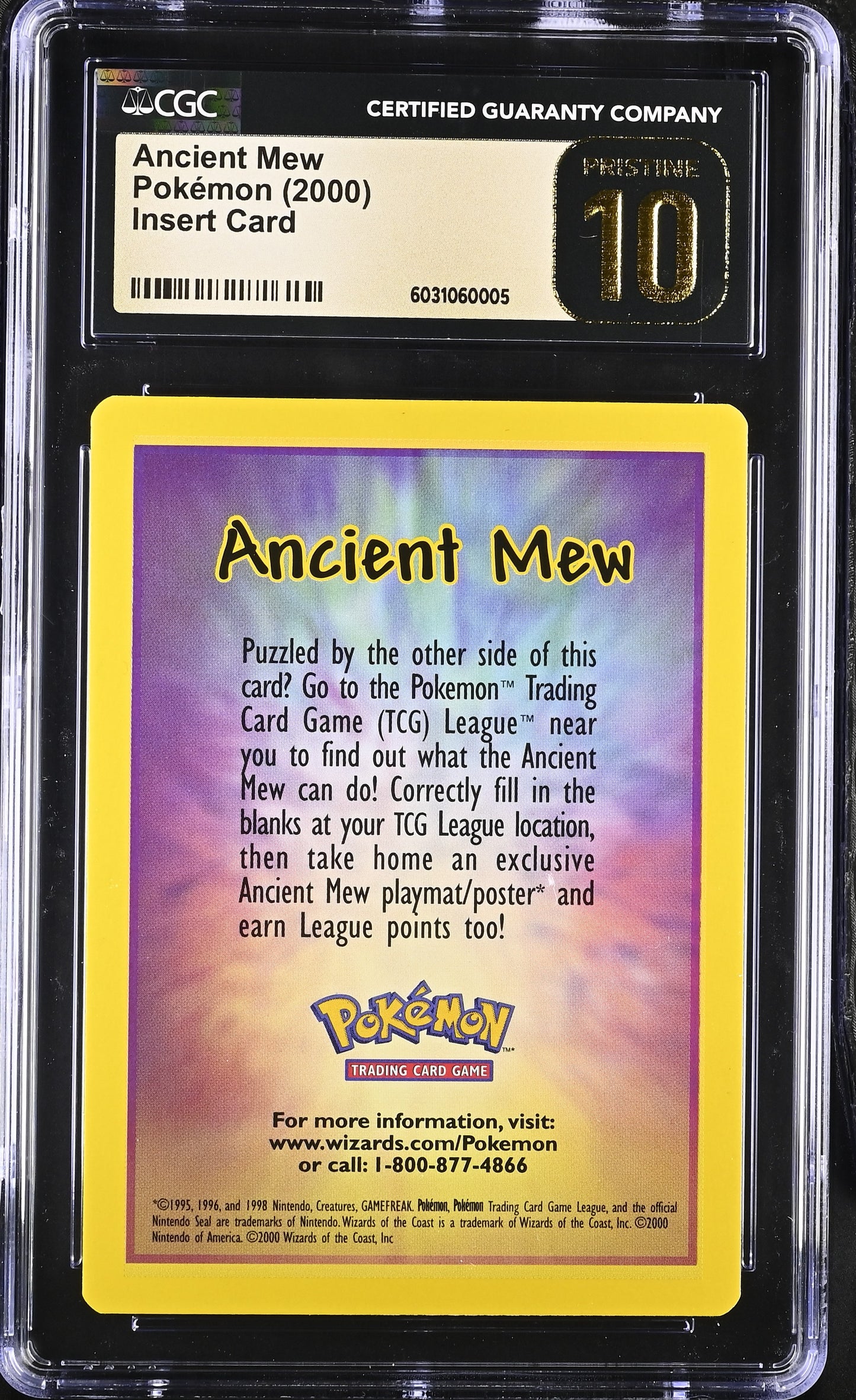Pokemon Ancient Mew 2000 Movie Insert Card CGC PRISTINE 10 #6031060005