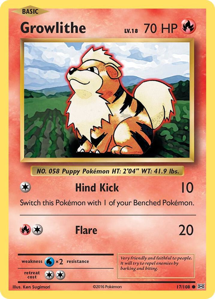 Growlithe 17/108 XY Evolutions