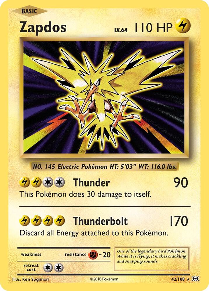 Zapdos 42/108 XY Evolutions