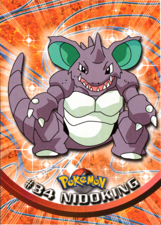 Nidoking #34 Topps Pokémon TV Animation Edition