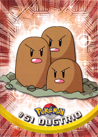 Dugtrio #51 Topps TV Pokémon Animation Edition