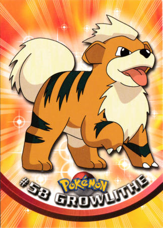 Growlithe #58 Topps TV Pokémon Animation Edition