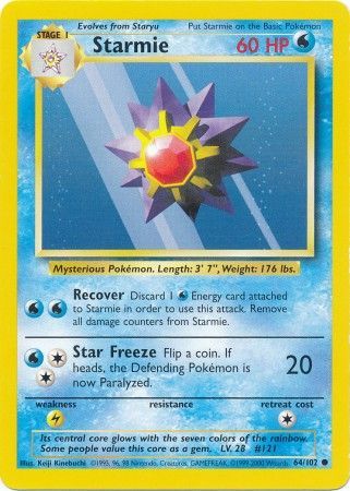 Starmie 64/102 Base Set Unlimited