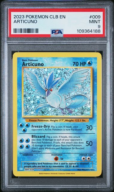 Articuno 009/034 Trading Card Game Classic PSA 9 #109364188