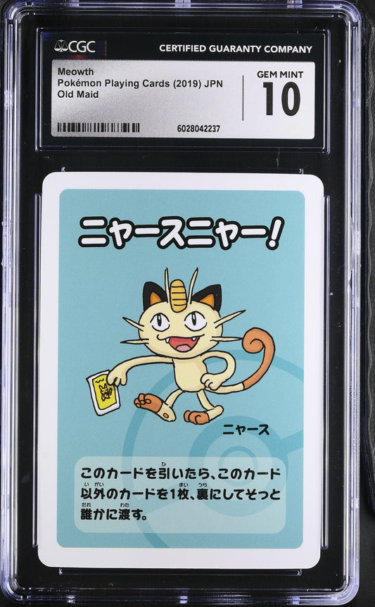 Meowth Old Maid Japanese Pokemon Playing Cards CGC 10 #6028042237