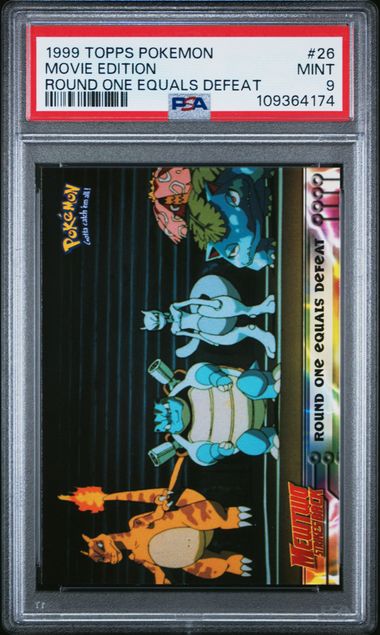 Round One Equals Defeat #26 1999 Topps Pokemon Movie Edition PSA 9 #109364174