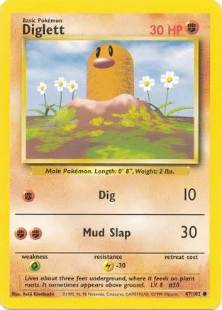 Diglett 47/102 Base Set Unlimited