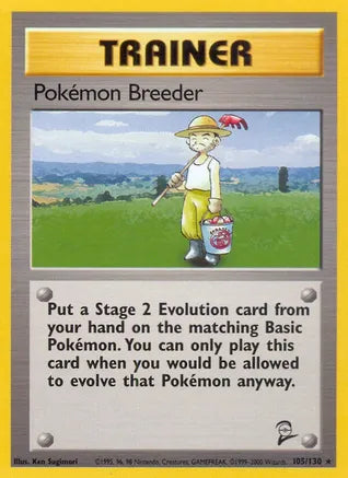Pokemon Breeder 105/130 Base Set 2