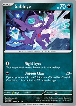 Sableye 136/193 Scarlet & Violet: Paldea Evolved