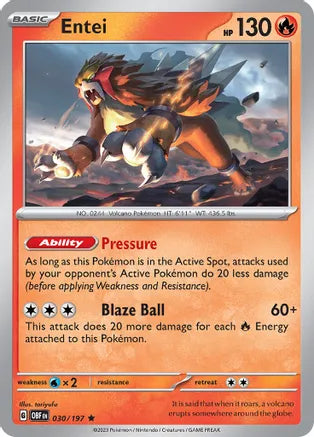 Entei 030/197 Scarlet & Violet: Obsidian Flames