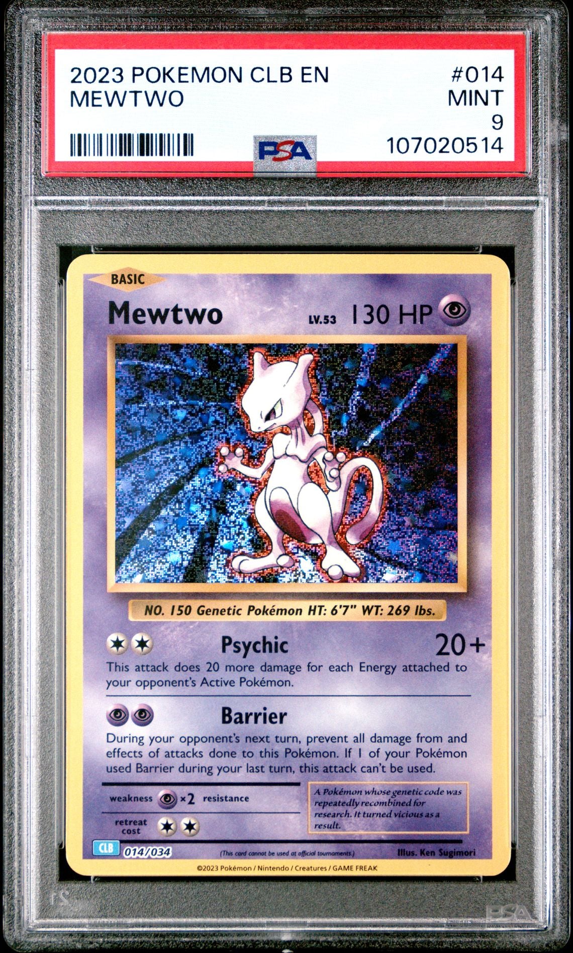 Mewtwo 014/034 Trading Card Game Classic PSA 9 #107020514