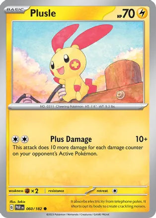 Plusle 060/182 Scarlet & Violet: Paradox Rift