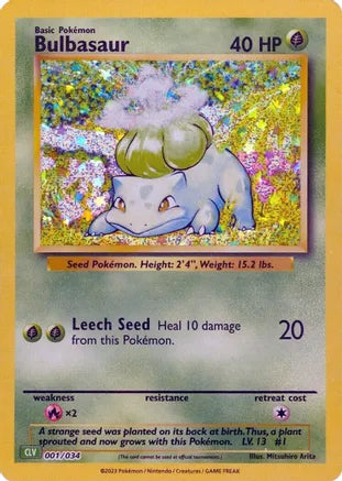 Bulbasaur CLV 001/034 Classic Collection