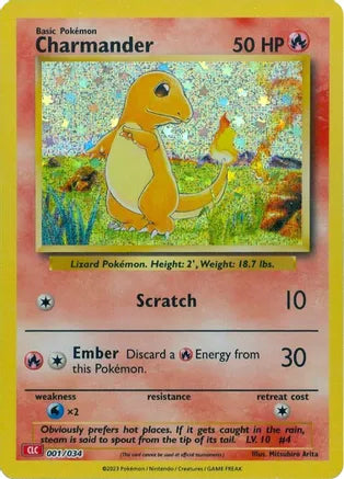 Pokémon – Charmander 001/034 CLC – Classic Collection Exklusive Promo Holo Foil Karte – Limitiertes Sammlerstück Pokémon – Charmander 001/034 CLC – Classic Collection Exklusive Promo Holo Foil Karte – Limitiertes Sammlerstück