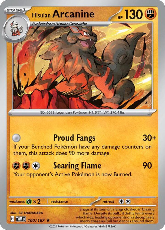 Hisuian Arcanine 100/167 Scarlet & Violet: Twilight Masquerade