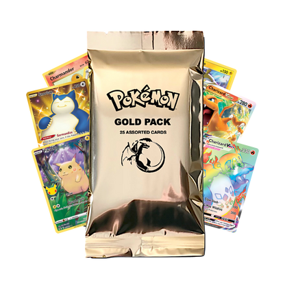 Pokémon Gold Pack 25 Official TCG Cards Including GX, EX, VMAX, VSTAR, V, & HOLOS
