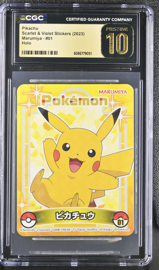 Pikachu Marumiya #01 Scarlet & Violet Stickers 2023 CGC Pristine 10