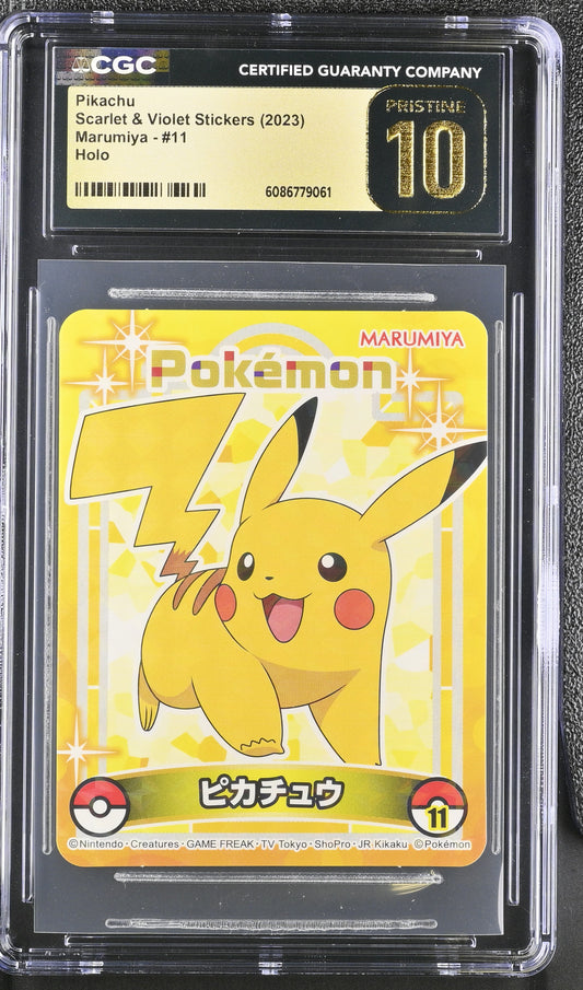 Pikachu Marumiya #11 Scarlet & Violet Stickers 2023 CGC Pristine 10