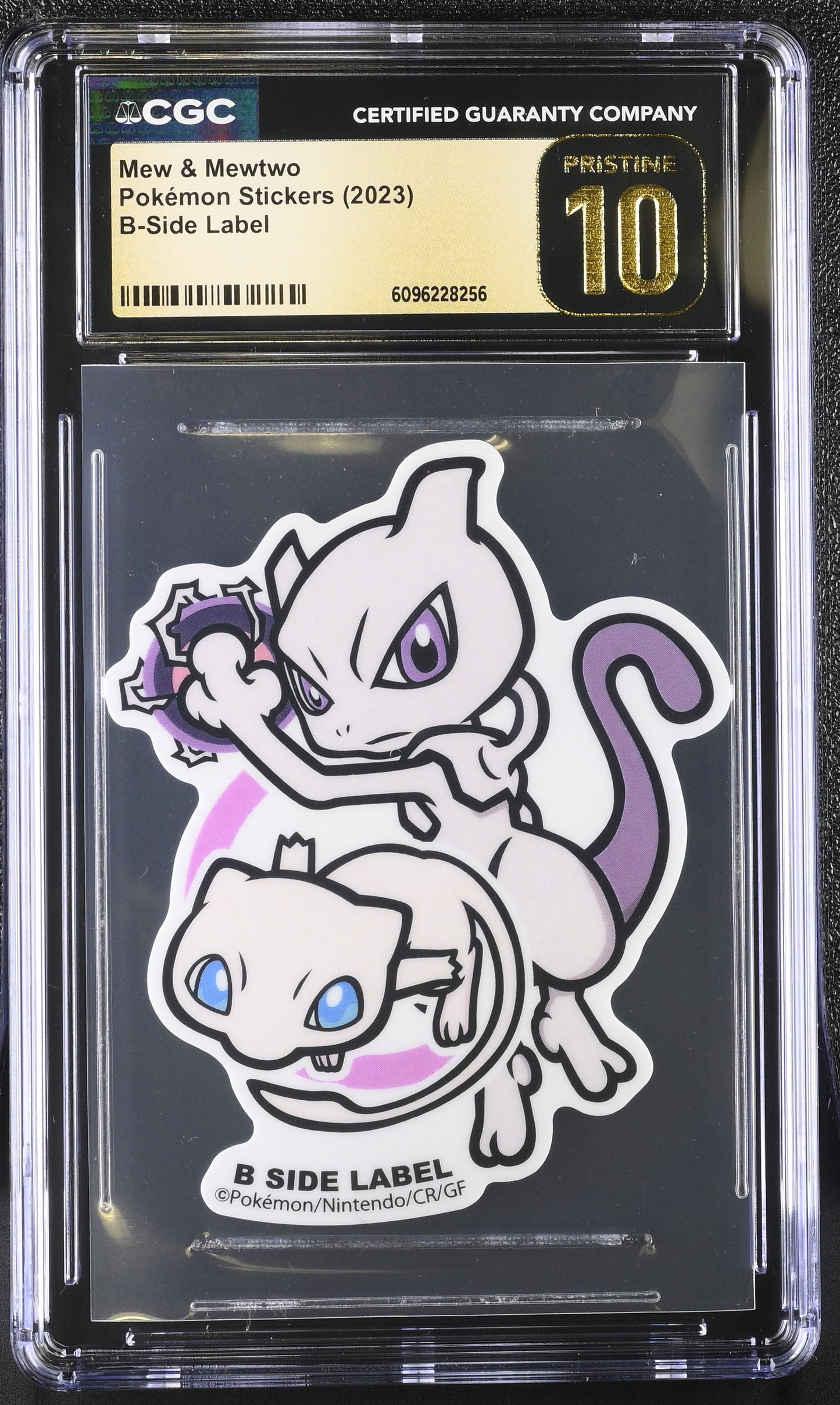 Mew & Mewtwo Pokémon Stickers Pt.1 B-Side Label CGC PRISTINE 10