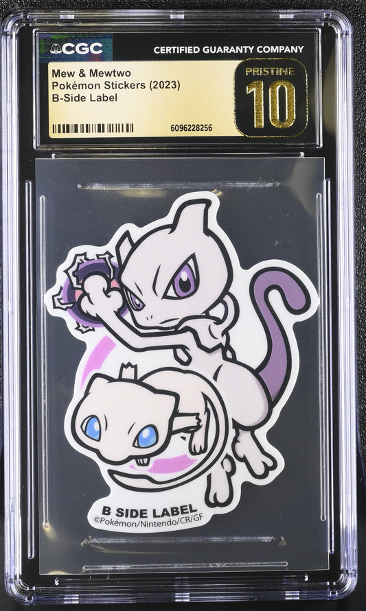 Mew & Mewtwo Pokémon Stickers Pt.1 B-Side Label CGC PRISTINE 10