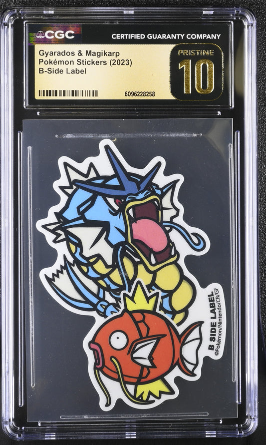 Gyarados & Magikarp Pokémon Stickers Pt.1 B-Side Label CGC PRISTINE 10
