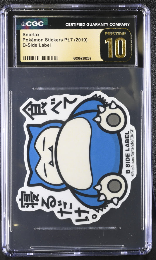 Snorlax Pokémon Stickers Pt.1 B-Side Label CGC PRISTINE 10