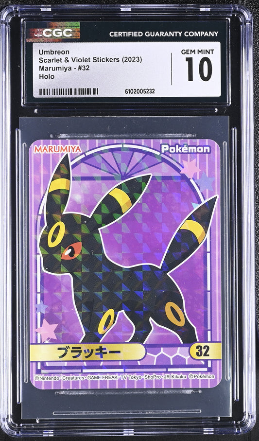 Umbreon Marumiya #32 Scarlet & Violet Stickers 2023 CGC 10